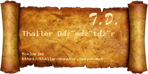Thaller Dömötör névjegykártya